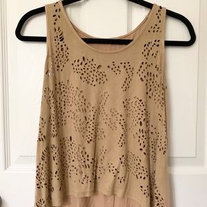 UO hole-punched suede tank